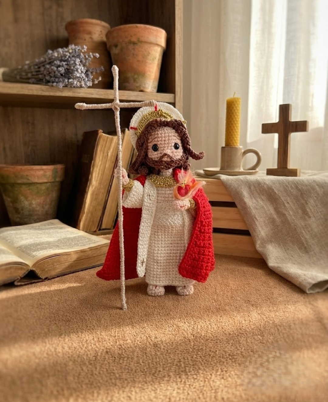 Jesus Ressuscitado em Amigurumi – Fé, Esperança e Vida Nova - Santa Arte