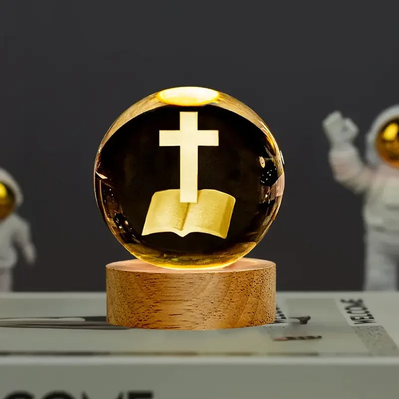 Chamas da Devoção - Luminaria Esfera de Cristal Sagrada 3D
