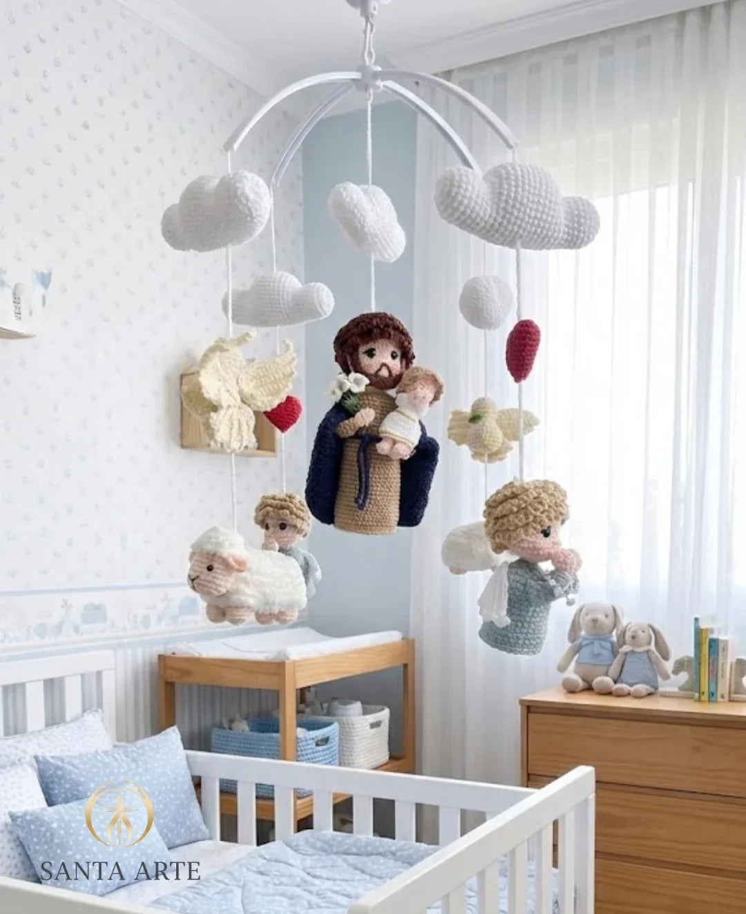 Mobile de Berço São José Guardião da Família – Arte Sacra Infantil | Santa Arte