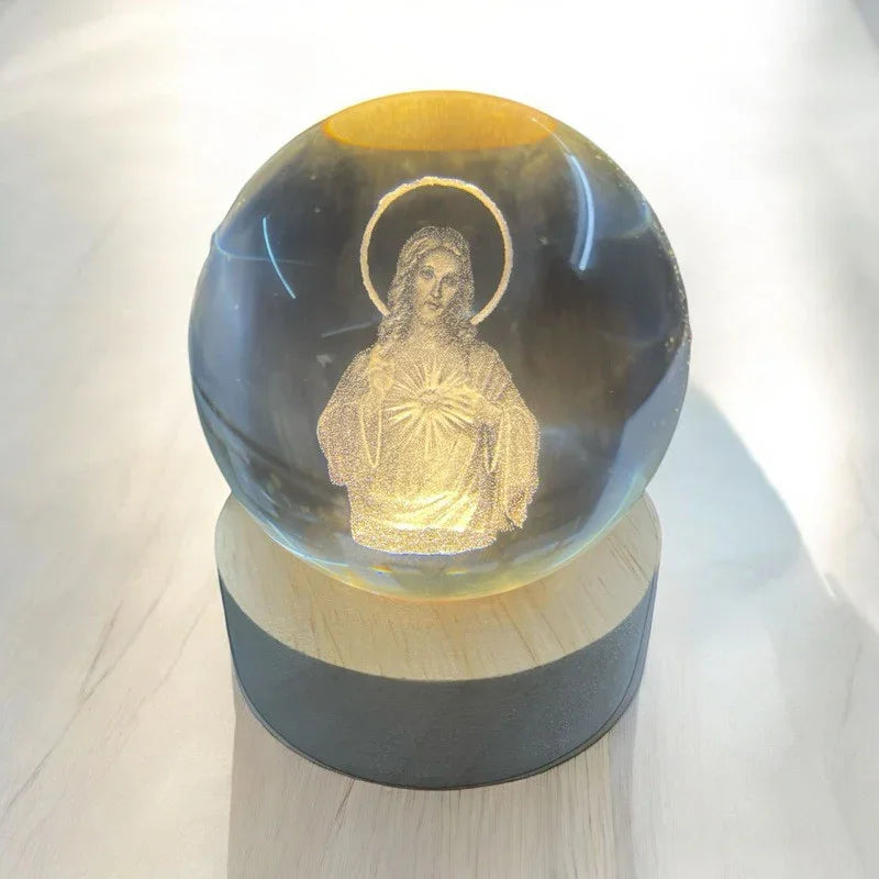 Chamas da Devoção - Luminaria Esfera de Cristal Sagrada 3D